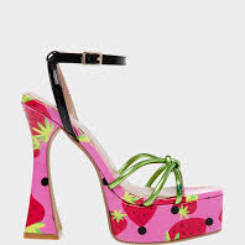 Betsy Johnson Leather Tiky Platform Heel Sandals - Picture 2 of 8